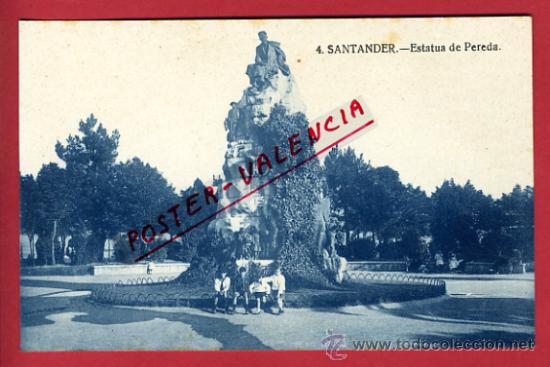 Postales: SANTANDER, ESTATUA DE PEREDA,      P63040 - Foto 1