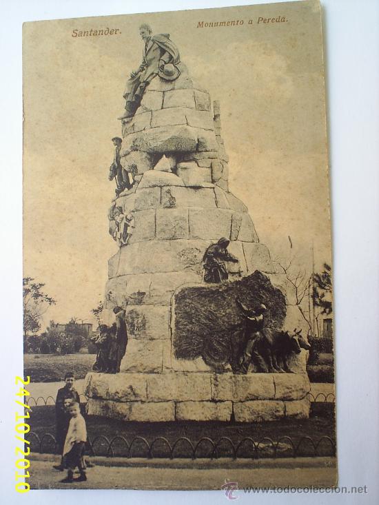 Postales: postal  santander . monumento a pereda - Foto 3