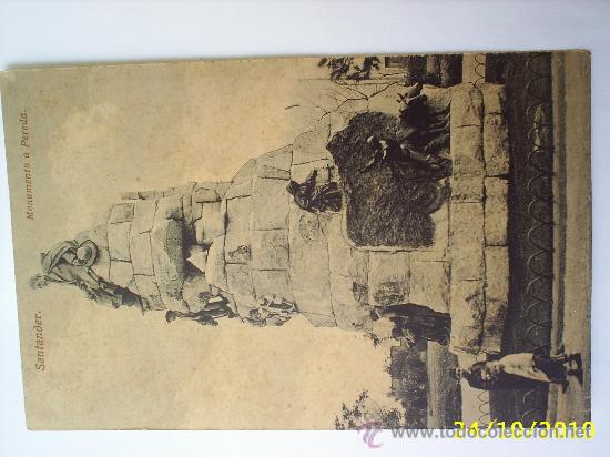 Postales: postal  santander . monumento a pereda - Foto 1
