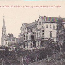 Postales: POSTAL COMILLAS PALACIO Y CAPILLA PANTEON DEL MARQUES DE COMILLAS. Lote 28924397