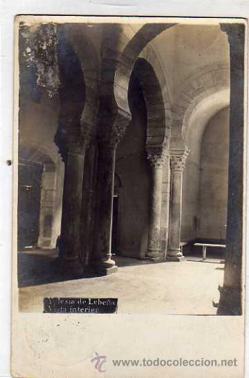 Postais: Cantabria. Iglesia de Lebe&ntilde;a. Vista Interior. Fotogr&aacute;fica. Circulada.