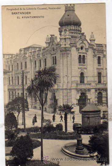 Postales: Santander. Libreria General. El ayuntamiento. Sin circular. - Foto 1