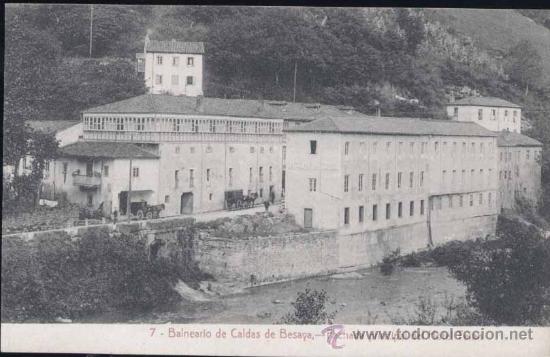 Cartoline: BALNEARIO DE CALDAS DE BESAYA (CANTABRIA).- FACHADA PRINCIPAL DEL HOTEL TER&Aacute;N