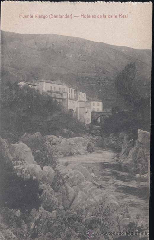 Cartoline: PUENTE VIESGO (CANTABRIA).- HOTELES DE LA CALLE REAL