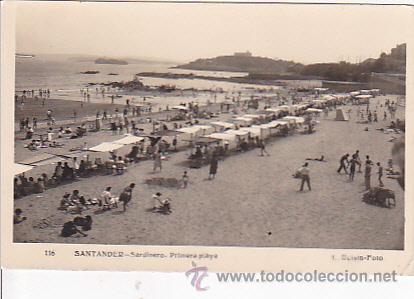 Postales: POSTAL SANTANDER SARDINERO PRIMERA PLAYA - Foto 1