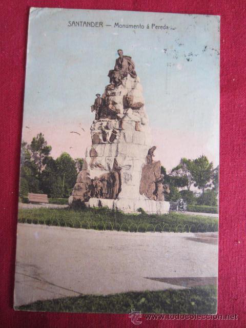 Postales: SANTANDER - MONUMENTO A PEREDA - Foto 1