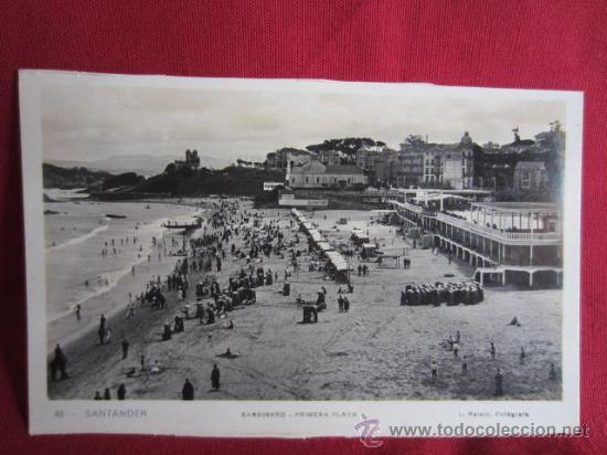 Postales: SANTANDER - SARDINERO - PRIMERA PLAYA - Foto 1