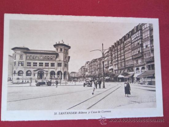 Postales: SANTANDER - RIBERA Y CASA DE CORREOS - Foto 1