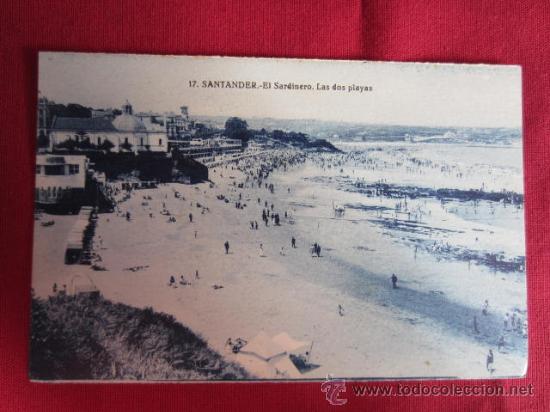 Postales: SANTANDER - EL SARDINERO LAS DOS PLAYAS - Foto 1