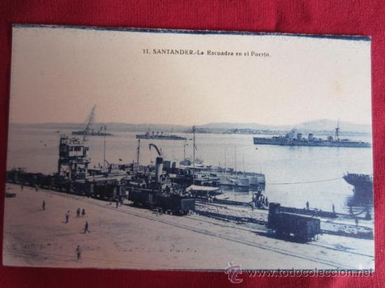 Postales: SANTANDER - LA ESCUADRA EN EL PUERTO - Foto 1