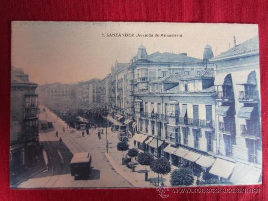 Postales: SANTANDER - AVENIDA DE MONASTERIO - Foto 1