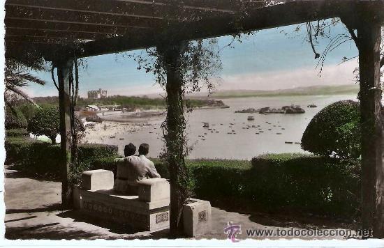 Postales: POSTAL DE SANTANDER PLAYA Y PALACIO DE LA MAGDA, ESCRITA - Foto 1
