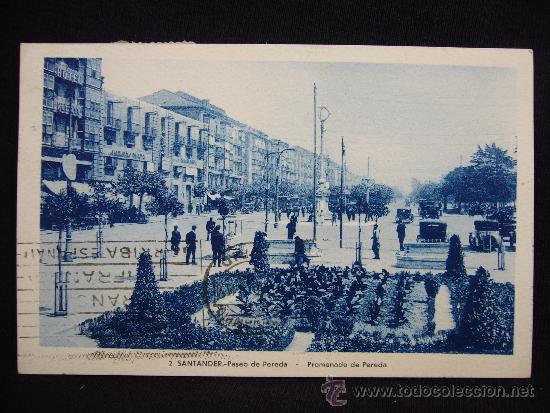 Postales: Postal 2. Paseo de Pereda. Santander. A&ntilde;o 1940. - Foto 1