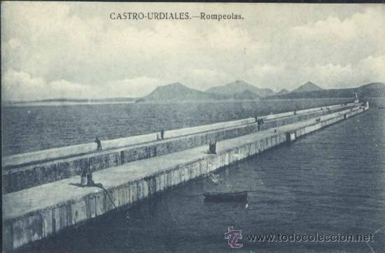 Postales: CASTRO URDIALES (CANTABRIA).- ROMPEOLAS - Foto 1