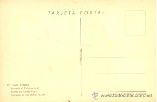 Postales: Santander - Cantabria - Postal entrada al Palacio Real - Foto 2