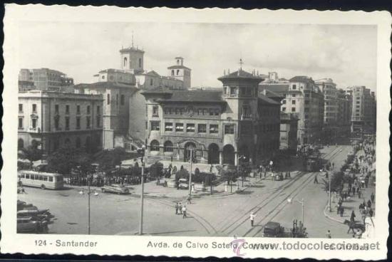 Postales: SANTANDER.- AVDA DE CALVO SOTELO. CORREOS - Foto 1