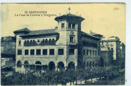 Postales: POSTAL SANTANDER LA CASA DE CORREOS Y TELEGRAFOS - Foto 1