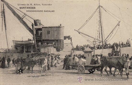 Postales: SANTANDER - DESCARGANDO BACALAO -. - Foto 1
