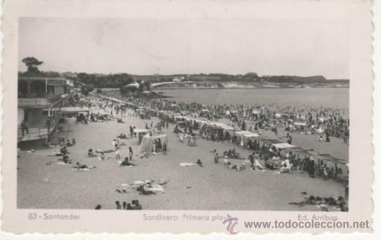 Postales: SANTANDER.- Sardinero Primera playa - Foto 1