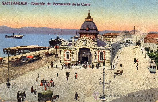 Postales: Santander. Estaci&oacute;n del ferrocarril de la costa - Foto 1