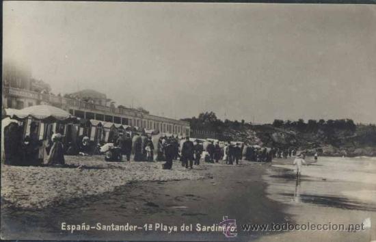Postales: SANTANDER.- 1&ordf; PLAYA DEL SARDINERO - Foto 1