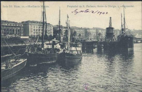 Postales: SANTANDER.- MUELLES DE MADERA - Foto 1