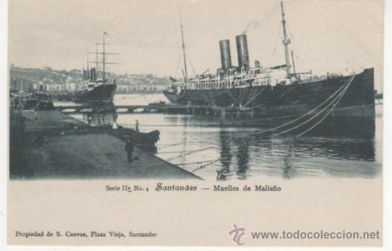 Postales: SANTANDER- Muelles de Malia&ntilde;o - Foto 1