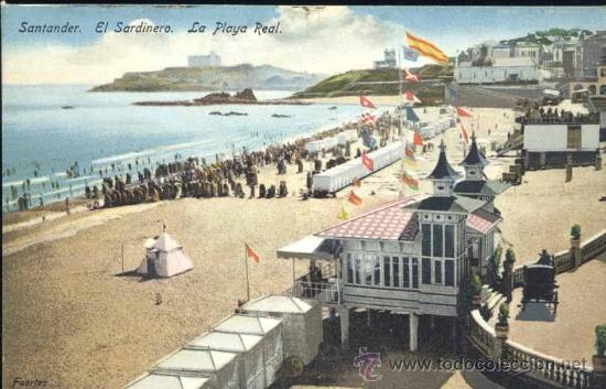 Postales: SANTANDER.- EL SARDINERO. LA PLAYA REAL - Foto 1