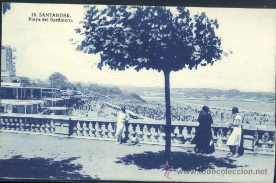 Postales: SANTANDER.- PLAYA DEL SARDINERO - Foto 1