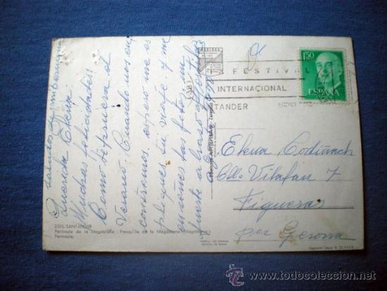 Postales: POSTAL SANTANDER PENINSULA DE LA MAGDALENA CIRCULADA - Foto 2