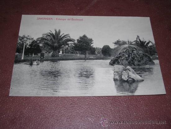 Postales: SANTANDER - ESTANQUE DEL BOULEVARD  - 14X9 CM. - Foto 1