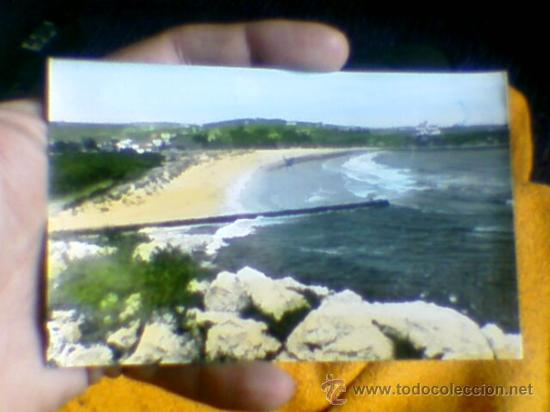 Postkarten: Playa suances el muro cantabria pintada n&ordm; 13 arribas circulada a&ntilde;os 60 (b11)