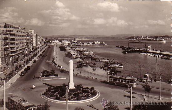 Postales: POSTAL DE SANTANDERCALLEDE CASTELAR A&Ntilde;O 1955 - Foto 1