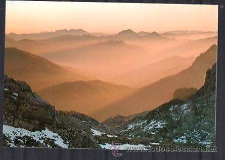Cartoline: TARJETA POSTAL DE PICOS DE EUROPA - ATARDECER DESDE VEGA HUERTA. N&ordm; 268