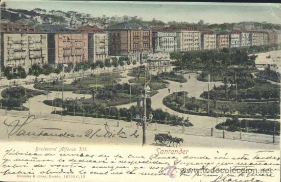 Postales: SANTANDER.- BOULEVARD ALFONSO XII - Foto 1