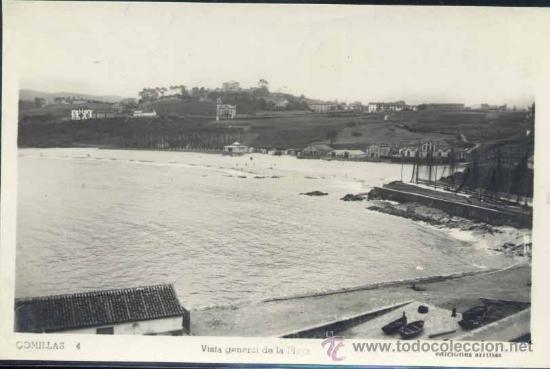 Postales: COMILLAS (CANTABRIA).- VISTA GENERAL DE LA PLAYA - Foto 1