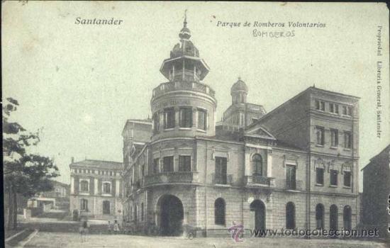 Postales: SANTANDER.- PARQUE DE BOMBEROS VOLUNTARIOS - Foto 1