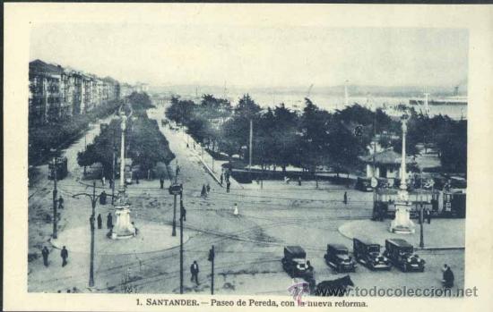 Postales: SANTANDER.- PASEO DE PEREDA, CON LA NUEVA REFORMA - Foto 1