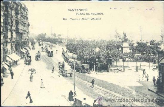 Postales: SANTANDER.- PLAZA DE VELARDE - Foto 1