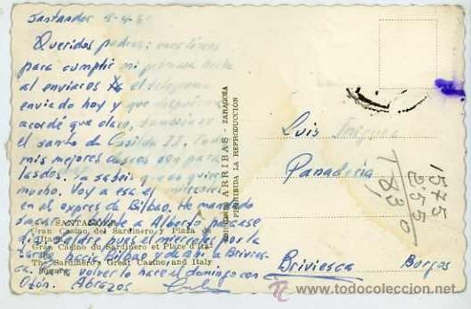 Postales: CINCO POSTALES DE SANTANDER A&Ntilde;OS 50 - Foto 4