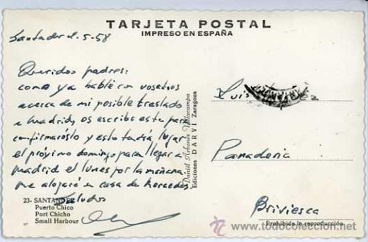 Postales: CINCO POSTALES DE SANTANDER A&Ntilde;OS 50 - Foto 6