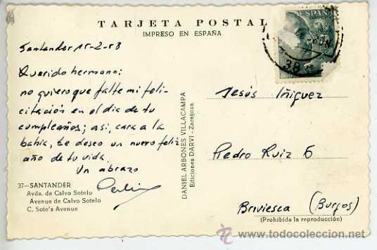 Postales: CINCO POSTALES DE SANTANDER A&Ntilde;OS 50 - Foto 10