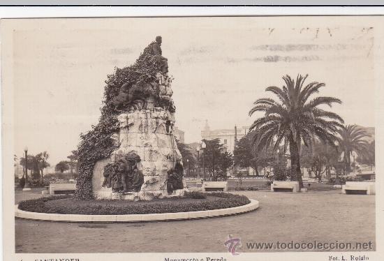 Postales: 63 Santander monumento a Pereda (escrita) - Foto 1