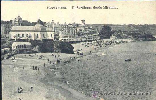 Postales: SANTANDER.- EL SARDINERO DESDE MIRAMAR - Foto 1