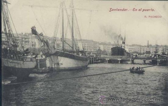 Postales: SANTANDER.- EN EL PUERTO - Foto 1