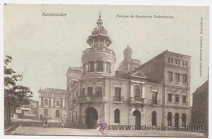 Postales: Santander. Parque de Bomberos. Dorso sin dividir - Foto 1