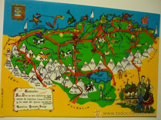 Postales: POSTAL SANTANDER -MAPA - Foto 1