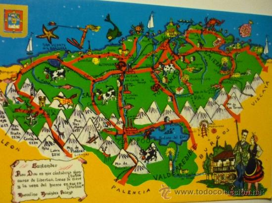 Postales: postal santander ,.mapa - Foto 1
