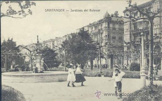 Postales: SANTANDER.- JARDINES DEL BULEVAR - Foto 1