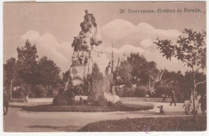 Postales: SANTANDER.- Est&aacute;tua de Pereda. - Foto 1